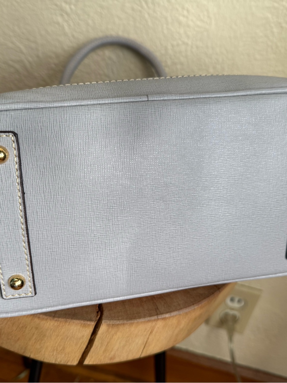Dooney & Bourke Saffiano Leather Domed Satchel | Dove Gray | Dust Bag Included - Picture 9 of 11